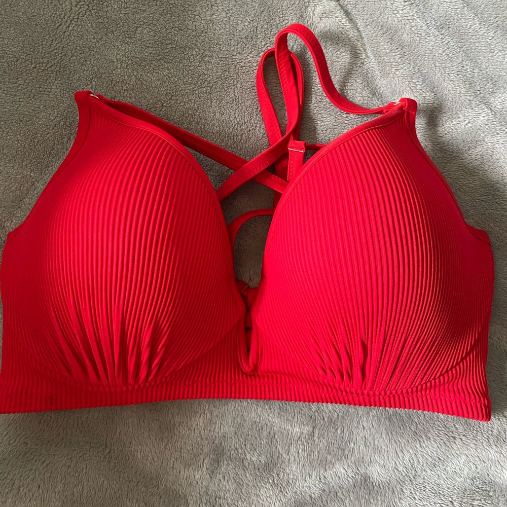 Red swimsuit top